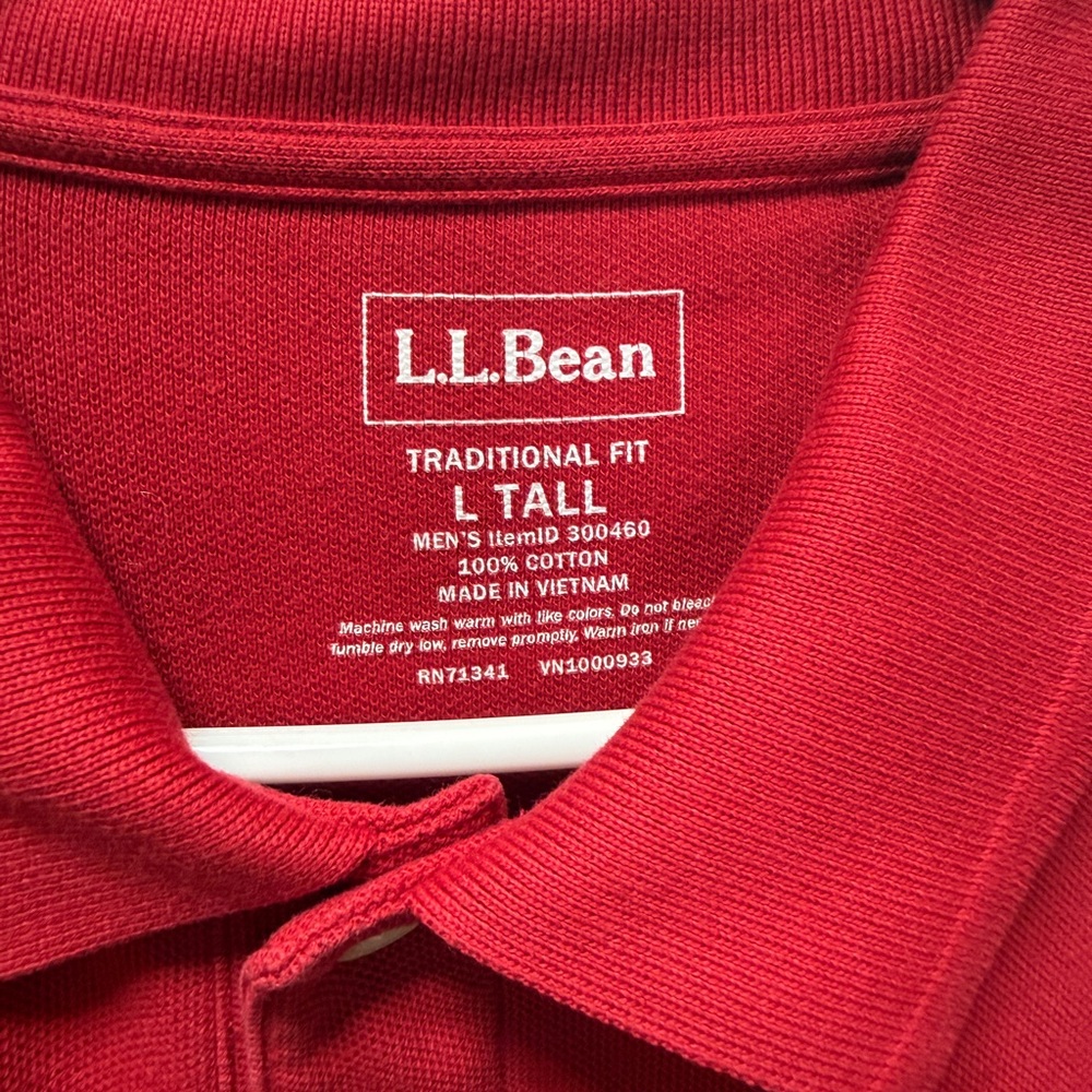 L.L. Bean Men’s Red Traditional Fit Polo